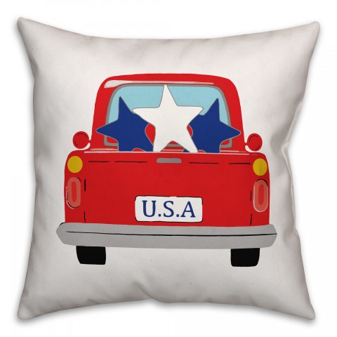 USA Vintage Truck 18x18 Spun Poly Pillow