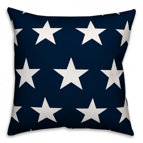Blue and White Stars 18x18 Spun Poly Pillow