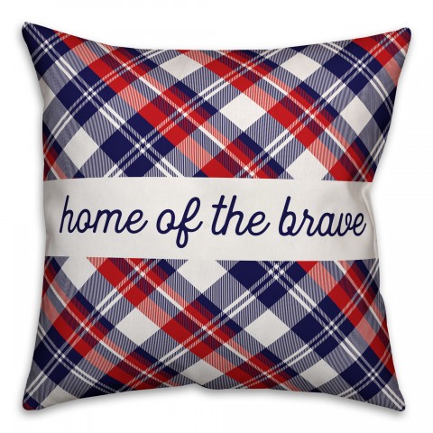 Home of the Brave Land of the Free 18x18 Spun Poly Pillow