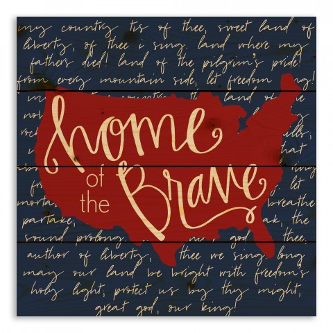 Home of the Brave 14x14 Pallet Wood Art