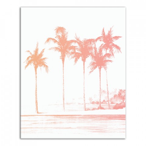 Pink Palm Trees 16x20 Canvas Wall Art