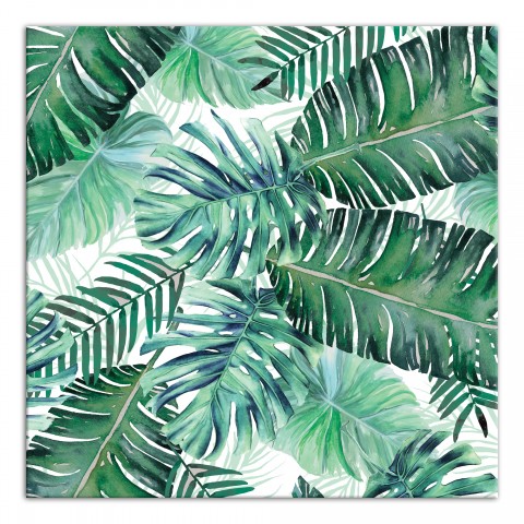 Green Palm Leaves 30x30 Canvas Wall Art