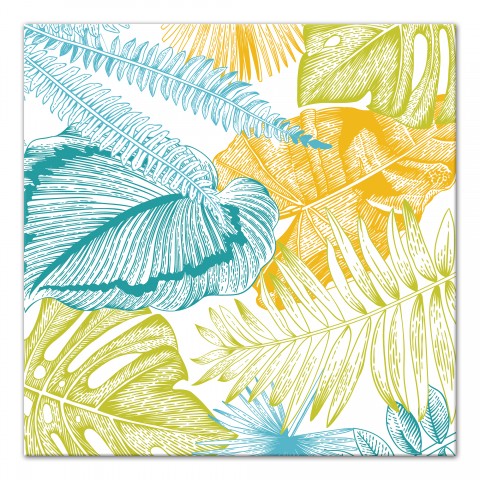 Bright Palm Leaves 20x20 Canvas Wall Art