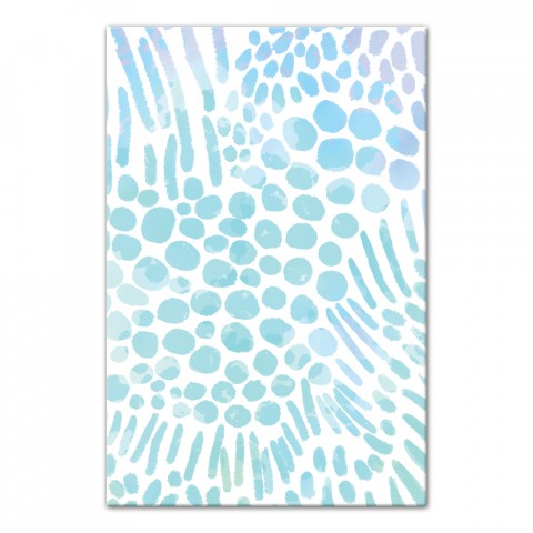 Blue Watercolor Doodles 12x18 Canvas Wall Art