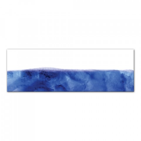 Navy Watercolor Half Horizontal 20x60 Canvas Wall Art
