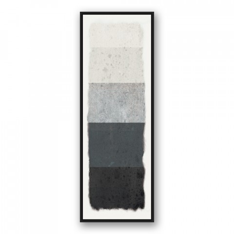 Gray Lines 20x60 Black Floating Framed Canvas