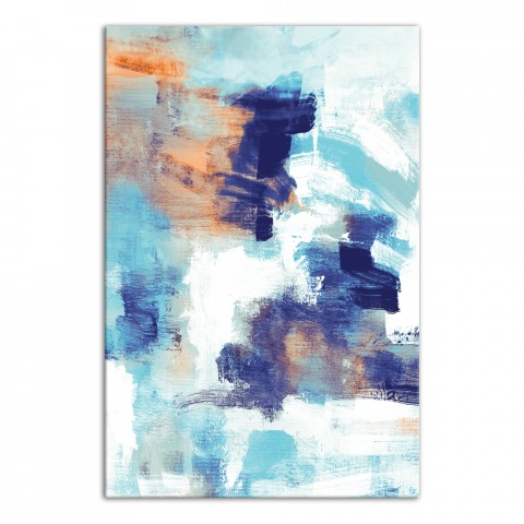 Blue and Orange Brush Strokes 12x18 Canvas Wall Art