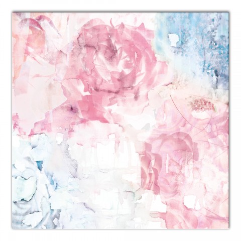 Pink Flower Watercolor 16x16 Canvas Wall Art