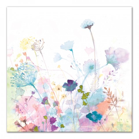 Watercolor Spring Floral 16x16 Canvas Wall Art