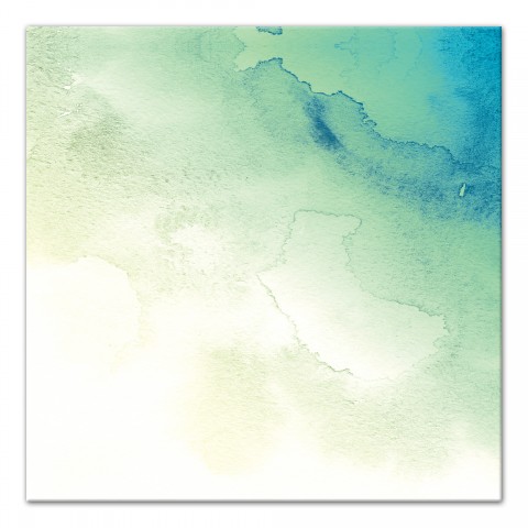 Blue Green Watercolor 16x16 Canvas Wall Art