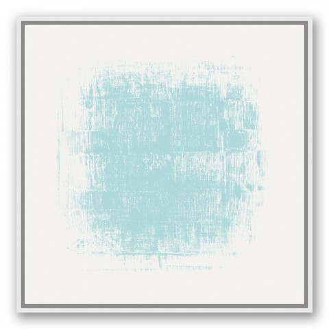 Blue Pastel Texture Blob 30x30 White Floating Framed Canvas