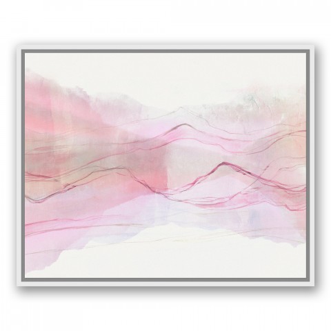 Soothing Pink Watercolor 24x30 White Floating Framed Canvas