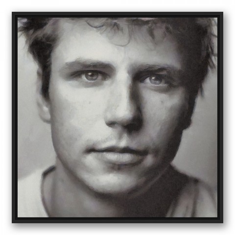 Robert 30x30 Black Floating Framed Canvas