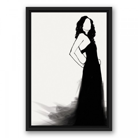 Little Black Dress 12x18 Black Floating Framed Canvas