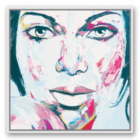 Seeing Pink 30x30 Black Floating Framed Canvas
