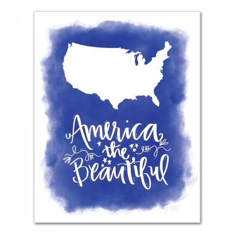 America the Beautiful 11x14 Canvas Wall Art