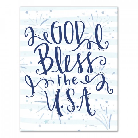 God Bless the USA 11x14 Canvas Wall Art