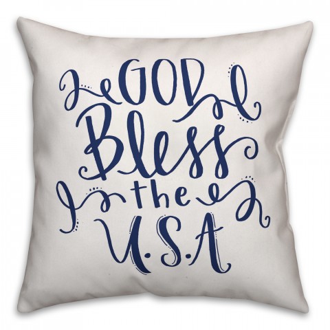 God Bless the USA 18x18 Indoor / Outdoor Pillow