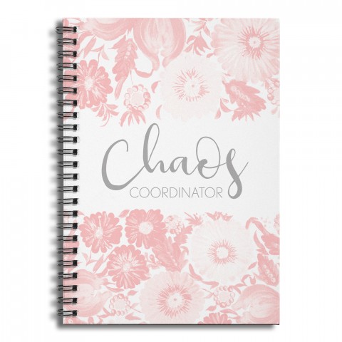 Chaos Coordinator Pink 6x8 Ruled Spiral Notebook