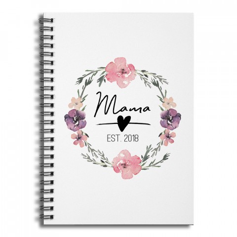 Mama Established 2018 6x8 Ruled Spiral Notebook