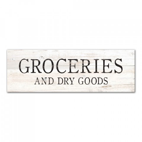 Groceries & Dry Goods Sign 12x36 Canvas Wall Art