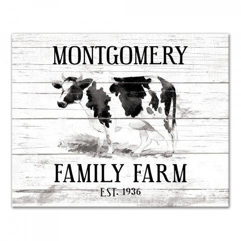 Dairy Cow Family Farm 16x20 Personalized Canvas Wall Art