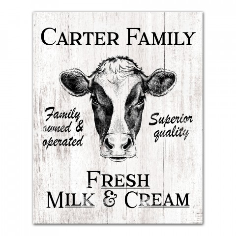 Fresh Milk & Cream 16x20 Personalized Canvas Wall Art