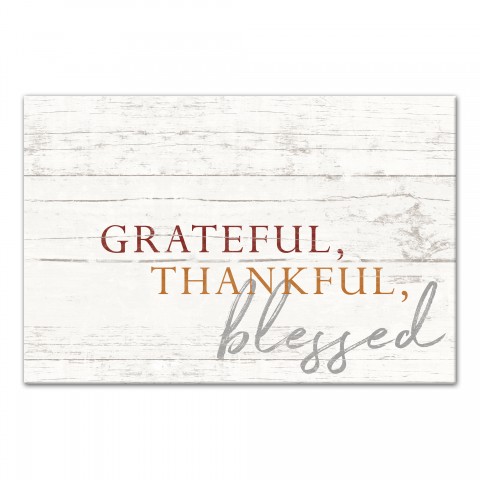 Grateful, Thankfull, Blessed 12x18 Canvas Wall Art