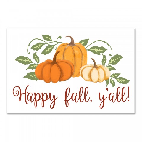 Happy Fall Y'all 12x18 Canvas Wall Art