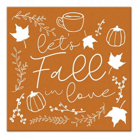 Let's Fall in Love 12x12 Canvas Wall Art