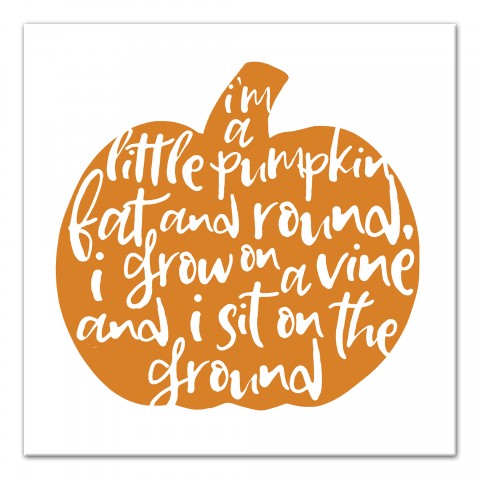 Little Pumpkin Script 12x12 Canvas Wall Art