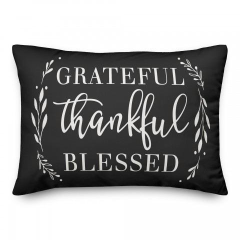 Grateful Thankful Blessed 14x20 Spun Poly Pillow