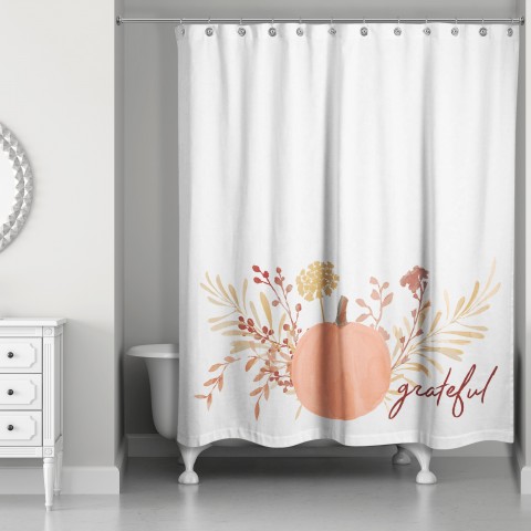 Grateful Harvest Pumpkin 71x74 Shower Curtain