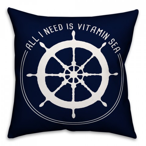 All I Need is Vitamin Sea 18x18 Indoor / Outdoor Pillow