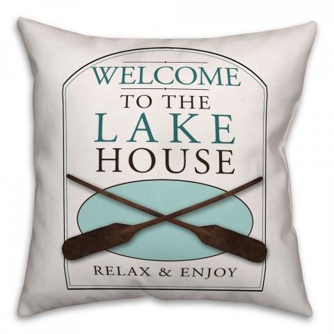 Welcome to the Lakehouse 18x18 Indoor / Outdoor Pillow