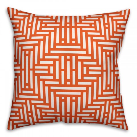 Orange Aztec 18x18 Indoor / Outdoor Pillow