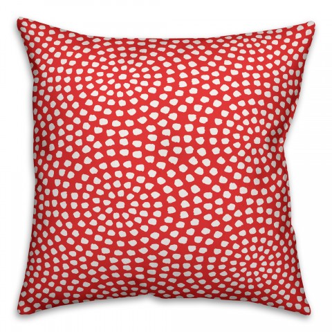 Coral Rotating Circles Pattern 18x18 Indoor / Outdoor Pillow