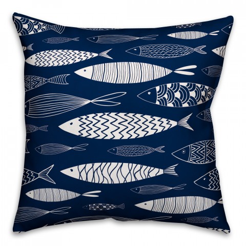 School of Fish 18x18 Indoor / Outdoor Pillow
