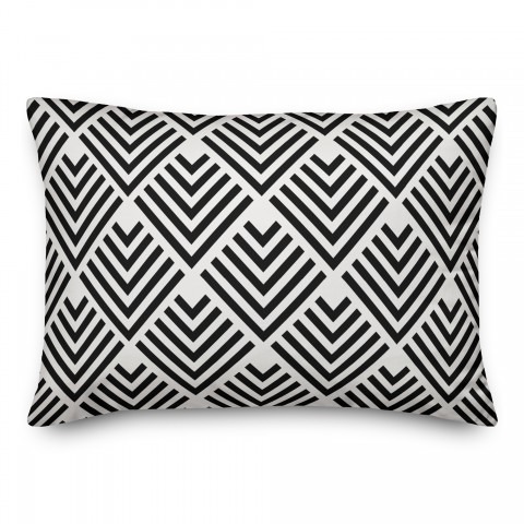 Black Geometric Arrow 14x20 Indoor / Outdoor Pillow