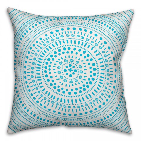 Blue Circle Pattern 18x18 Indoor / Outdoor Pillow