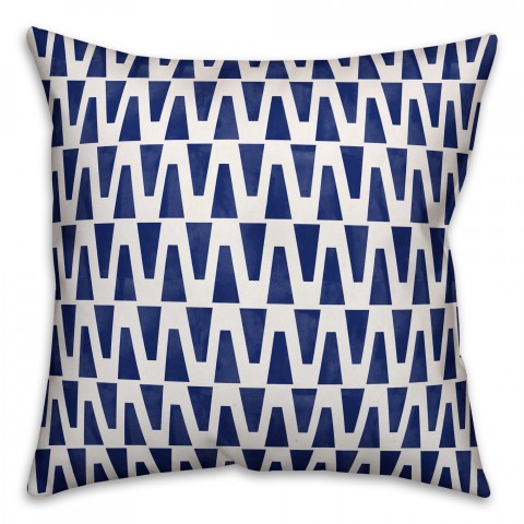 Blue Watercolor Diamonds 18x18 Indoor / Outdoor Pillow