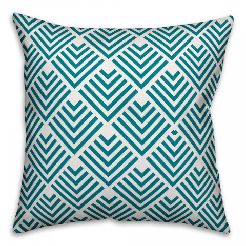 Teal Geometric Arrow 18x18 Indoor / Outdoor Pillow