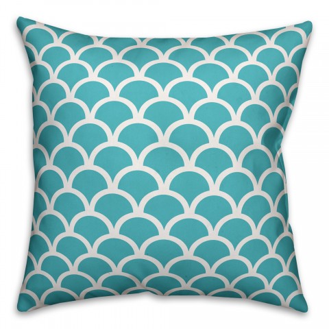 Blue Scallop Pattern 18x18 Indoor / Outdoor Pillow
