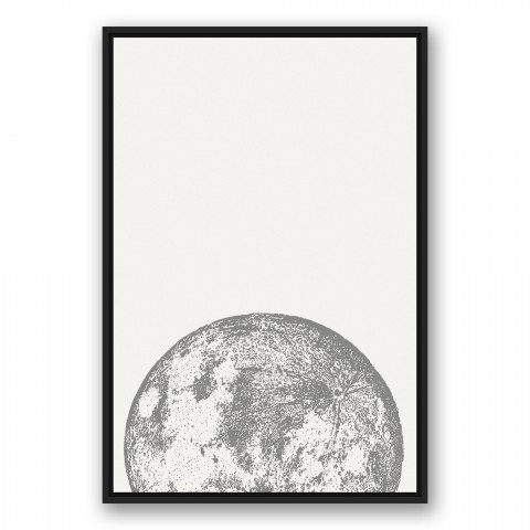 Rising Moon 24x36 Black Floating Framed Canvas