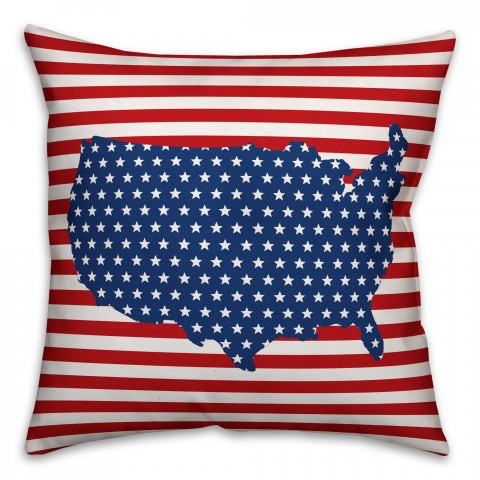 Star and Stripes USA 18x18 Indoor / Outdoor Pillow