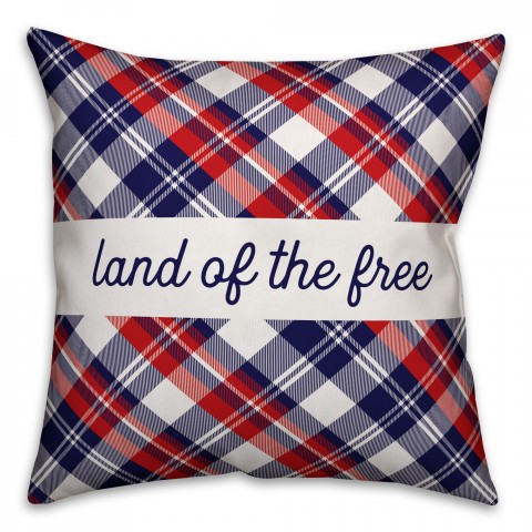 Home of the Brave Land of the Free 18x18 Indoor / Outdoor Pillow
