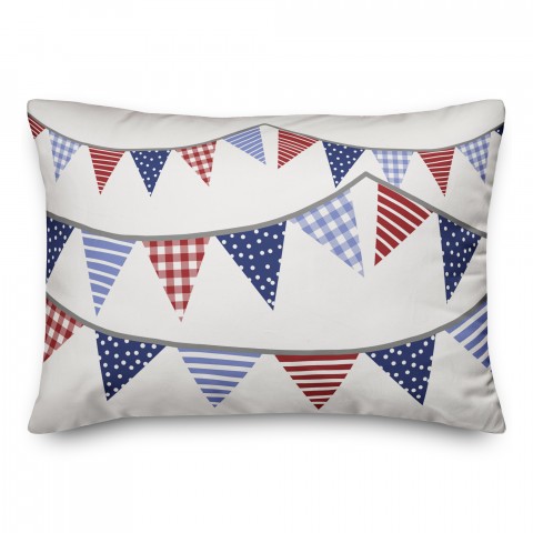 Patriotic Garland 14x20 Indoor / Outdoor Pillow