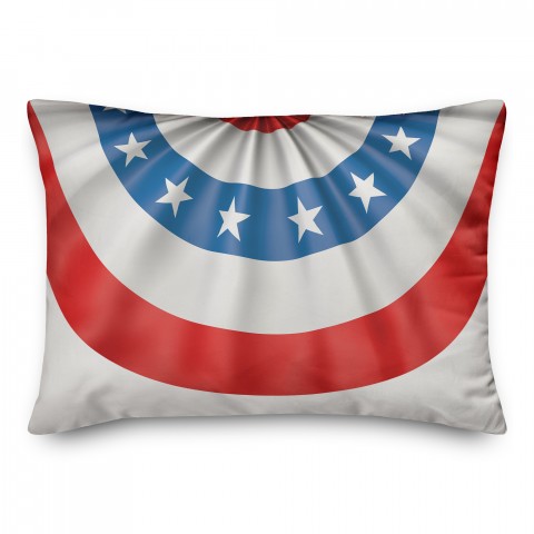 Festive Patriotic Bunting 14x20 Indoor / Outdoor Pillow