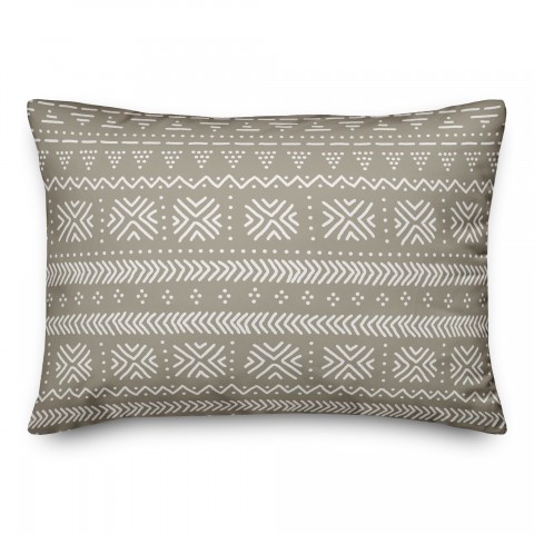 Taupe Sketch Pattern 14x20 Spun Poly Pillow