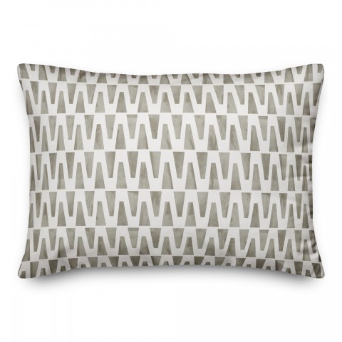 Taupe Geo Triangles 14x20 Spun Poly Pillow